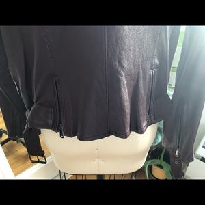 Burgundy vegan leather Moto Jacket